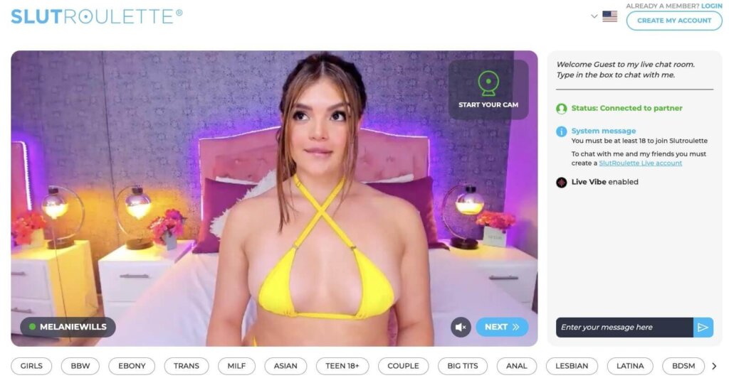 Modèle de came Slutroulette Slut Roulette Model Main Page