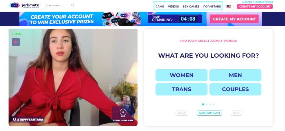 Capture d'écran JerkMate Avec Cam Girl