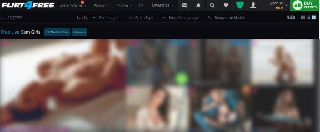 Flirt4Free Cam Site Main Page Screenshot
